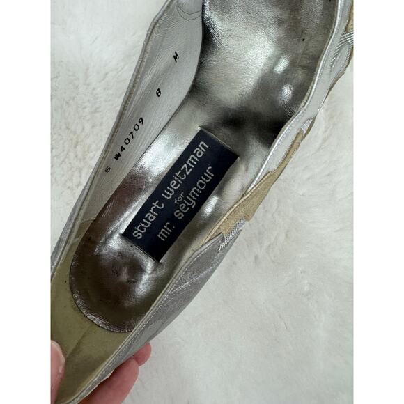 Stuart Weitzman for Mr. Seymour Metallic Vintage Heels Size 8 - Picture 12 of 13